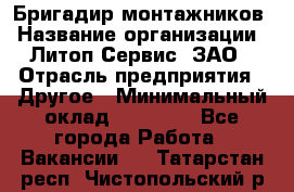 Бригадир монтажников › Название организации ­ Литоп-Сервис, ЗАО › Отрасль предприятия ­ Другое › Минимальный оклад ­ 23 000 - Все города Работа » Вакансии   . Татарстан респ.,Чистопольский р-н